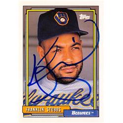 Franklin Stubbs Autographed Baseball Card - Milwaukee Brewers 1992 Topps - No.329