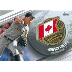 649814 Jameson Taillon Commemorative Patch Baseball Card - Pittsburgh Pirates 2020 Topps Global Medallion Canada - No.GGMJT