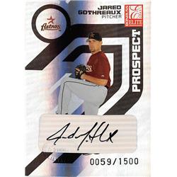 649985 Jared Gothreaux Autographed Baseball Card - Houston Astros 2005 Donruss Elite Prospect Rookie Refractor - No.186