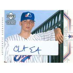 650001 Clint Everts Autographed Baseball Card - Montreal Expos 2002 Upper Deck Future Gems Rookie - No.97