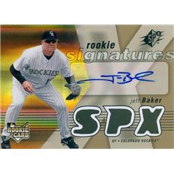650007 Jeff Baker Autographed Baseball Card - Colorado Rockies 2007 Upper Deck SPX Rookie Refractor - No.133
