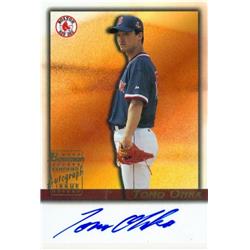 650027 Tomo Ohka Autographed Baseball Card - Boston Red Sox 2001 Bowman Certified Rookie - No.BDPATO