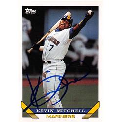 650047 Kevin Mitchell Autographed Baseball Card - Seattle Mariners 1992 Topps - No.217