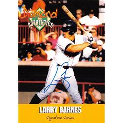 650093 Larry Barnes Autographed Baseball Card - Anaheim Angels, Erie SeaWolves 2000 Diamond Authentics Rookie - No.8