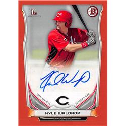 650188 Kyle Waldrop Autographed Baseball Card - Cincinnati Reds 2014 Bowman 1st Rookie Orange - No.PAKW LE 24-250