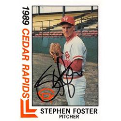 650258 Steve Foster Autographed Baseball Card - Cedar Rapids Reds Minor League 1989 Best - No.2 -  Autograph Warehouse