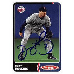 650868 Denny Hocking Autographed Baseball Card - Minnesota Twins, FT 2003 Topps Total - No.190