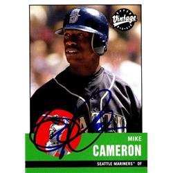 651004 Mike Cameron Autographed Baseball Card - Seattle Mariners, FT 2001 Upper Deck Vintage - No.63