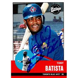 651027 Tony Batista Autographed Baseball Card - Toronto Blue Jays, FT 2001 Upper Deck Vintage - No.29
