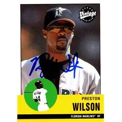 651033 Preston Wilson Autographed Baseball Card - Florida Marlins, FT 2001 Upper Deck Vintage - No.268