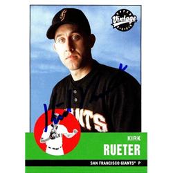 651049 Kirk Rueter Autographed Baseball Card - San Francisco Giants, FT 2001 Upper Deck Vintage - No.259