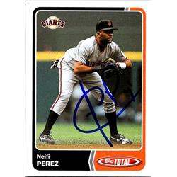 651223 Neifi Perez Autographed Baseball Card - San Francisco Giants, FT 2003 Topps Total - No.77