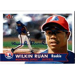 651312 Wilkin Ruan Autographed Baseball Card - Montreal Expos, FT 2001 Fleer Tradition - No.476