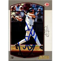 651440 Sean Casey Autographed Baseball Card - Cincinnati Reds, FT 2000 Bowman - No.75