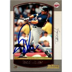 Todd Walker Autographed Baseball Card - Minnesota Twins, FT 2000 Bowman - No.3