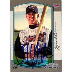 651542 Jeff DaVanon Autographed Baseball Card - Anaheim Angels, FT 2000 Bowman - No.219
