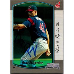 651566 Rob Pugmire Autographed Baseball Card - Cleveland Indians, FT 2000 Bowman Rookie - No.253