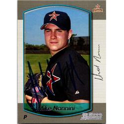 651567 Mike Nannini Autographed Baseball Card - Houston Astros, FT 2000 Bowman - No.418