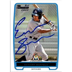 651574 Edward Sappelt Autographed Baseball Card - Miami Marlins, FT 2012 Bowman 1st Rookie - No.BDPP158
