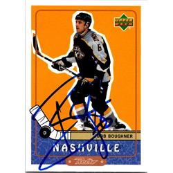 Bob Boughner Autographed Hockey Card - Nashville Predators, FT 1999 Upper Deck Retro - No.42