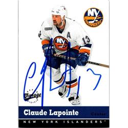 651740 Claude Lapointe Autographed Hockey Card - New York Islanders, FT 2000 Upper Deck Vintage - No.228