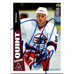 652214 Deron Quint Autographed Hockey Card - Phoenix Coyotes, FT 1996 Upper Deck - No.206