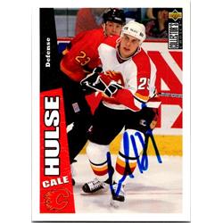 652262 Cale Hulse Autographed Hockey Card - Calgary Flames, FT 1996 Upper Deck - No.36