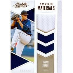 652718 Bryan Abreu Player Worn Jersey Patch Baseball Card - Houston Astros 2020 Panini Absolute Rookie Materials - No.ARMBA