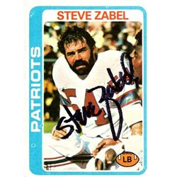 653050 Steve Zabel Autographed Football Card - New England Patriots, SC 1978 Topps - No.181