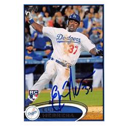 653423 Elian Herrera Autographed Baseball Card - Los Angeles Dodgers 2012 Topps Rookie - No.US38
