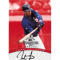 653477 Derrek Lee Autographed Baseball Card - San Diego Padres 1997 Donruss Signature Series - No.DL