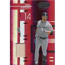 653532 Paul Konerko Player Used Bat Patch Baseball Card - Chicago White Sox 2005 Leaf Certified Materials Refractor - No.121 LE 65-250