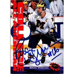 654083 Brian Wiseman Autographed Hockey Card  Michigan Wolverines 1994 Classic College All American  No63