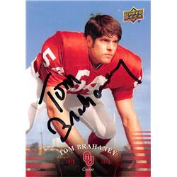 638108 Tom Brahaney Autographed Football Card - Oklahoma Sooners, SC 2011 Upper Deck - No.19