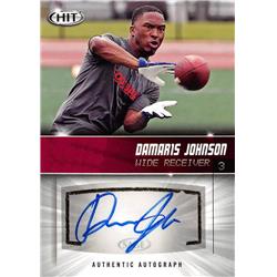 638434 Damaris Johnson Autographed Football Card - Tulsa Golden Hurricane 2012 Sage Hit Rookie - No.A86
