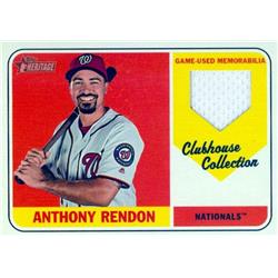 638926 Anthony Rendon Player Worn Jersey Patch Baseball Card - Washington Nationals 2018 Topps Heritage Clubhouse Collection - No.CCRAR -  Autograph Warehouse