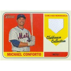 649513 Michael Conforto Player Worn Jersey Patch Baseball Card - New York Mets 2018 Topps Heritage Clubhouse Collection - No.CCRMCO -  Autograph Warehouse
