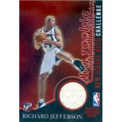 649740 Richard Jefferson Player Worn Jersey Patch Basketball Card - New Jersey Nets 200R Topps Prime Rookie Challenge - No.PCRJ