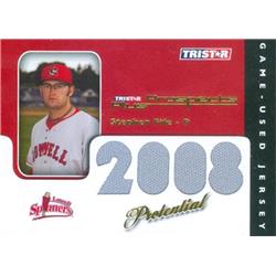 649905 Stephen Fife Player Worn Jersey Patch Baseball Card - Lowell Spinners 2008 Tristar Prospects Plus Rookie - No.PSF LE 22-25