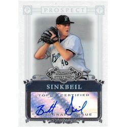 649963 Brett Sinkbeil Autographed Baseball Card - Florida Marlins 2006 Bowman Sterling Prospect Rookie - No.BSPBSI