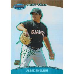 Jesse English autographed baseball card (San Francisco Giants) 2004 Bowmans Best First Year Rookie Refractor #BBJE - Baseball Slabbed Autographed Cards