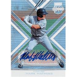 649978 Mark Mathias Autographed Baseball Card - Cleveland Indians 2016 Panini Extra Edition Rookie Refractor - No.124