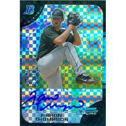 650031 Aaron Thompson Autographed Baseball Card - Florida Marlins 2005 Bowman Chrome First Year Rookie X-Fractor - No.BDP170 LE 247-250