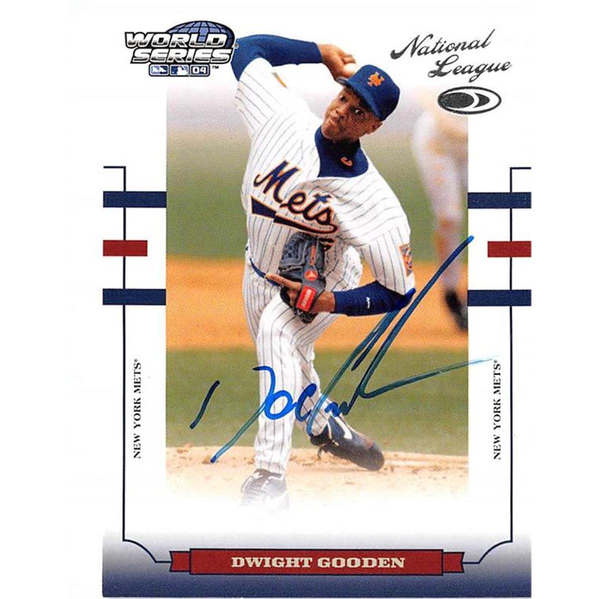 Dwight Gooden Autographed Baseball Card - New York Mets Doc 2004 Donruss World Series - No.WS112