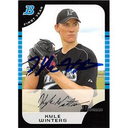 650229 Kyle Winters Autographed Baseball Card - Florida Marlins 2006 Bowman First Year Rookie - No.BDP40