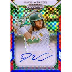 650283 Davis Wendzel Autographed Baseball Card - Baylor Bears 2019 Panini Prizm Draft Red White & Blue Rookie Refractor - No.65 LE 4-99