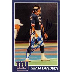 583109 3 x 5 in. Sean Landeta Autographed Post Card - New York Giants 1990 Super Bowl Champion
