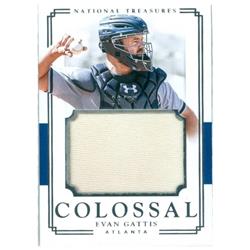583257 Evan Gattis Player Worn Jersey Patch Baseball Card - Atlanta Braves 2017 Panini National Treasures Colossal - No.CMEG LE 16-99