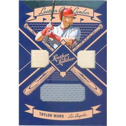 583286 Taylor Ward Player Worn jersey & bat Patch Baseball Card - Los Angeles Angels 2019 Panini Leather & Lumber - No.LLTTW