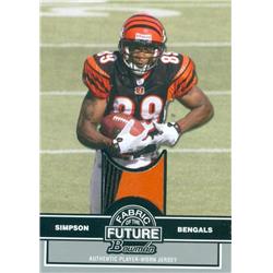 583326 Jerome Simpson Player Worn Jersey Patch Football Card - Cincinnati Bengals 2008 Bowman Fabric of the Future - No.FFJS